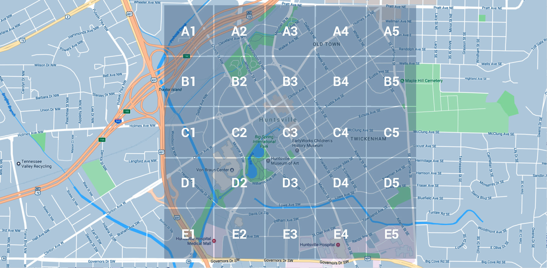 Map of HSV